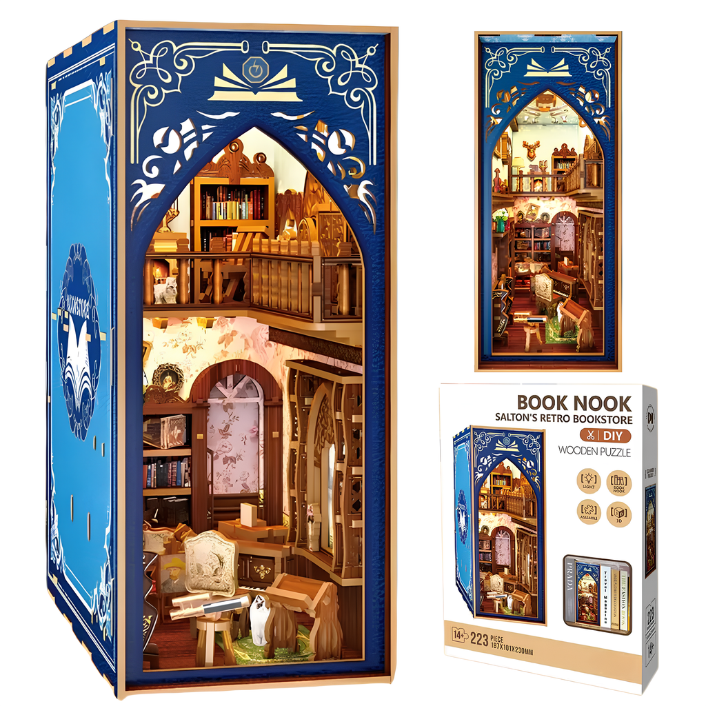 Malau - Book Nook Puzzle 3D (Salton's Retro Bookstore)