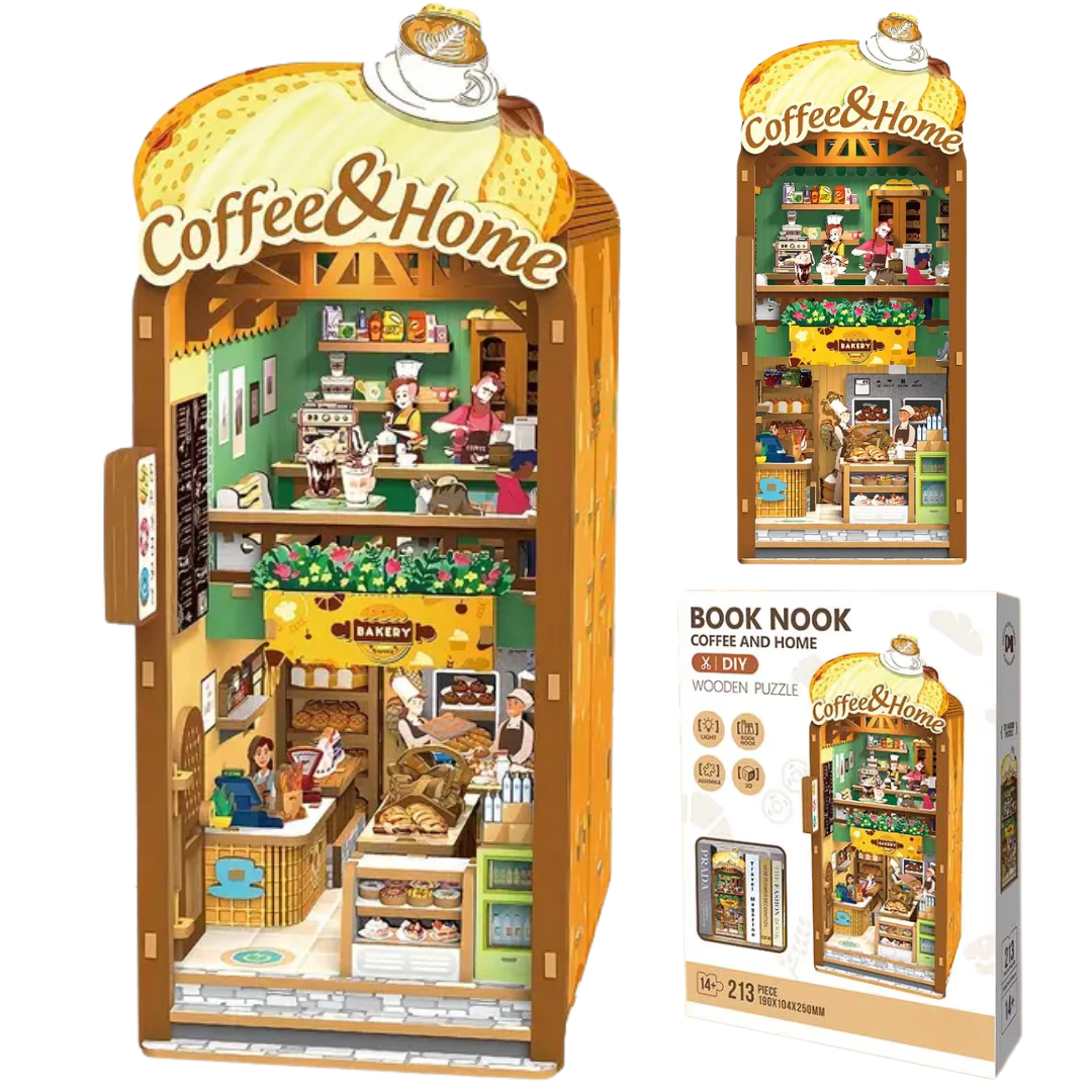 Malau - Book Nook Puzzle 3D (Coffee and Home)
