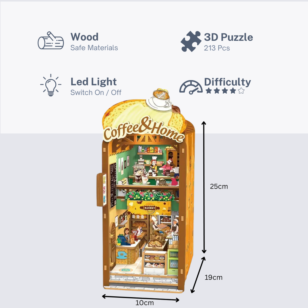 Malau - Book Nook Puzzle 3D (Coffee and Home)