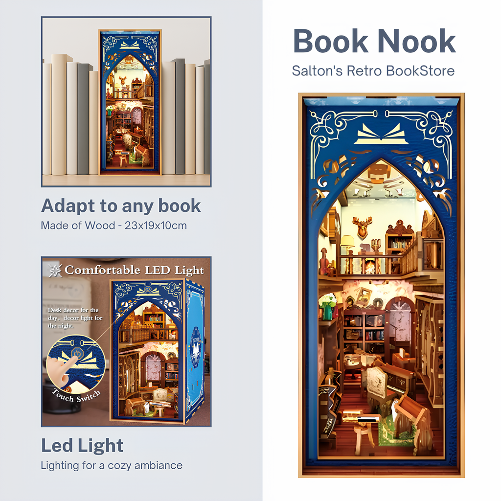 Malau - Book Nook Puzzle 3D (Salton's Retro Bookstore)