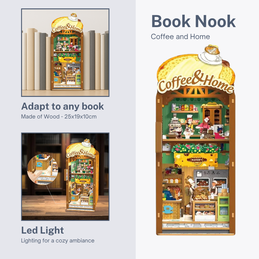 Malau - Book Nook Puzzle 3D (Coffee and Home)