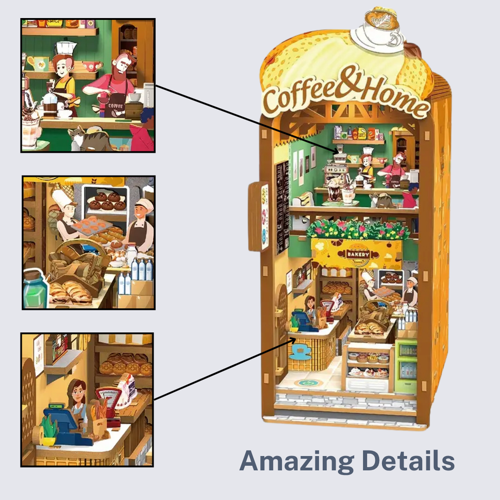 Malau - Book Nook Puzzle 3D (Coffee and Home)